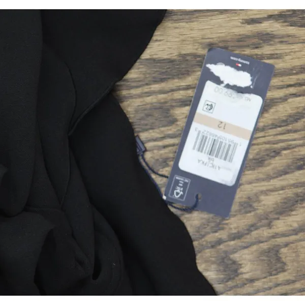 Tommy Hilfiger Womens Mock Neck Ruffled Long Sleeve Cocktail Midi Dress Black 12 - Image 6