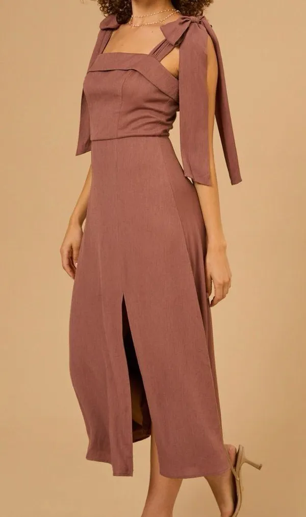 NEW Altar’d State Brown Midi Dress Size Large NWT - Image 3