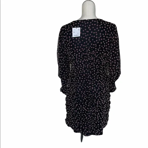 NWT Zara Bloggers Fav Puff Sleeve Sheer Textured Floral Dress XXL - Image 10