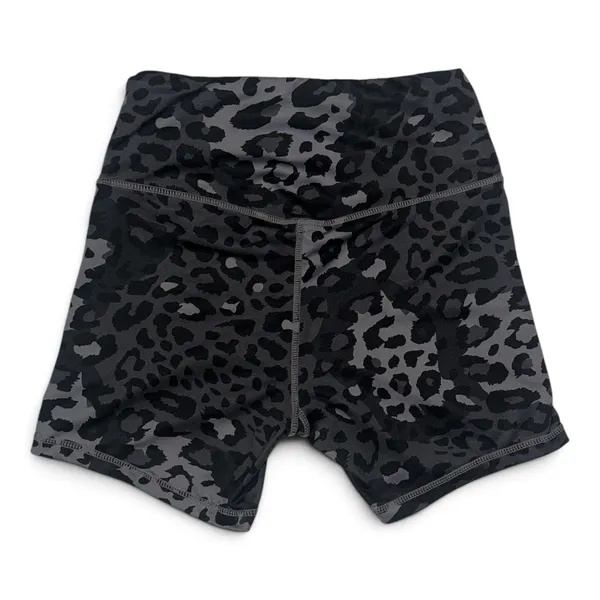 Black & Gray Leopard Print High Rise Biker Shorts Size S - Image 2