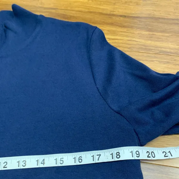 Ann Taylor Weekend Mock Neck‎ Top Womens Medium Ruffle Trim Long Sleeve Pullover - Image 6