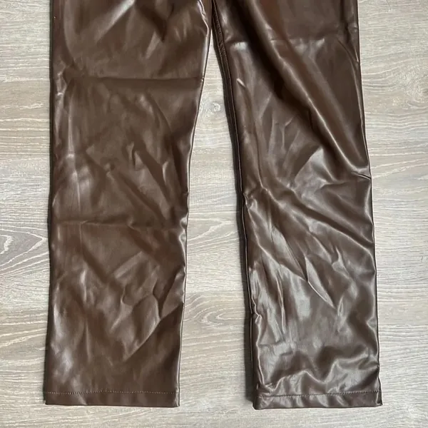 NEW Abercrombie & Fitch Vegan Leather 90s Straight Pant - Image 13