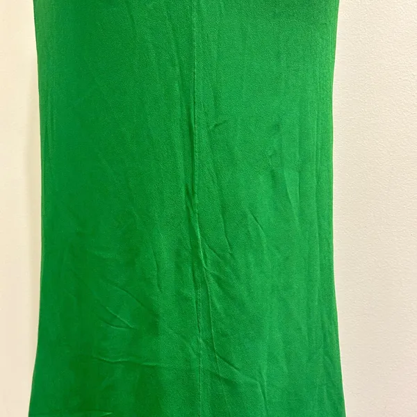 Reformation Kourtney Midi Slip Dress‎ Crepe Emerald Green Tie Straps High Slit - Image 7
