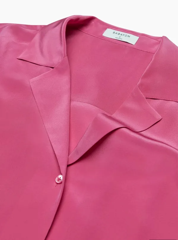 Silk Short Sleeve Blouse - Image 7