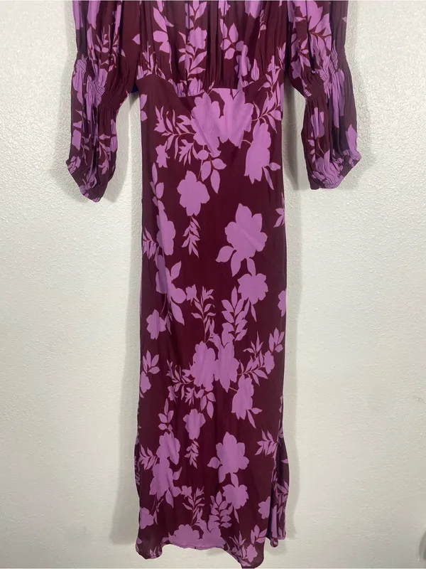 Peter Som Collective Floral Square Neck Midi Dress 4 Shell 58% Viscose 42% Rayón - Image 6