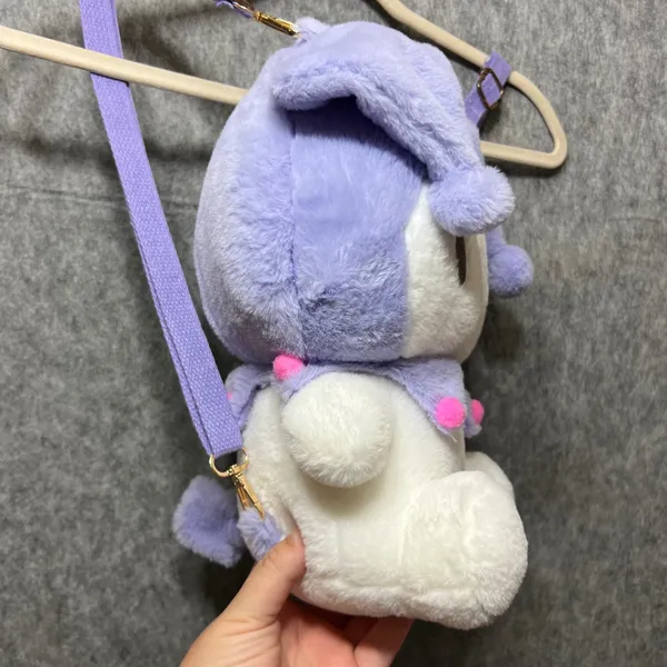 Sanrio Kuromi Plush Backpack Shoulder Bag Plushie Kawaii Purple White‎ - Image 9