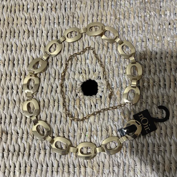 NEW Noir belt Chain‎ Gold Ovals Size XL - Image 5