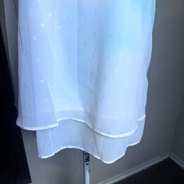 Apt.‎ 9 Womens White Sleeveless Clip Dot Tiered Blouse sz M Office Coquette - Image 3
