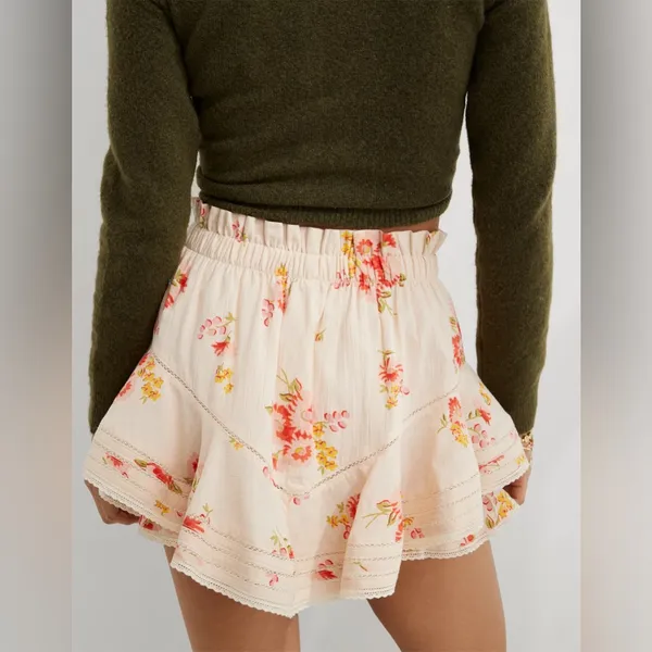 Aerie Rock 'n' Ruffle Skort Cream Floral Skort with Ruffles - Image 5