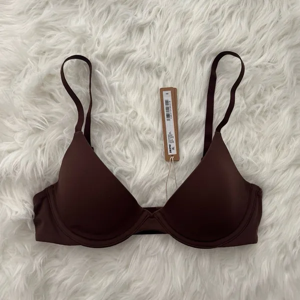 Skims Fits Everybody Scoop Plunge Bra Cocoa Size 32B - Image 2