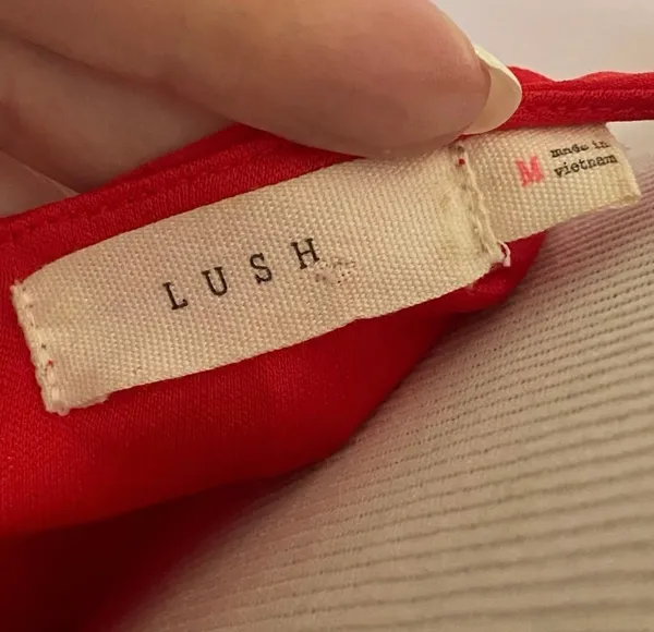 Lush Nordstrom Bright Red Chiffon Halter Skater Dress Mini Lightweight M - Image 6