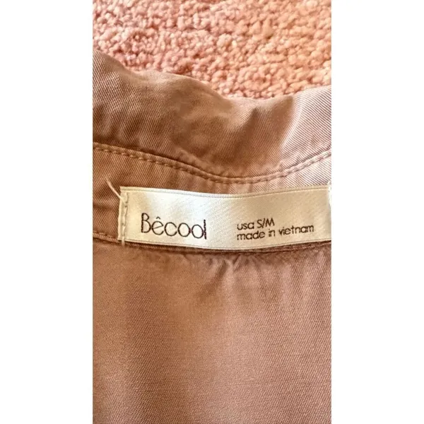 Be cool S/M 100% Tencel Utility Shirt Jacket Snap Buttons - Image 4