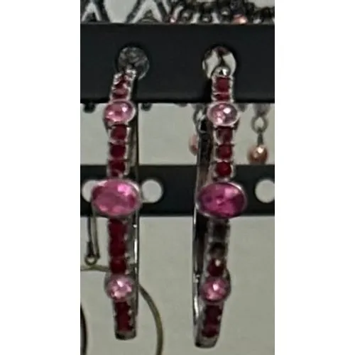 Vintage Paparazzi*The Gem Fairy* Guess‎ Pink Hoop Earring - Image 2