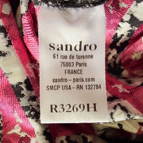 Sandro‎ Silver Metallic Jacquard Strapless Mini Dress Size 8 Coquette Party Glam - Image 7