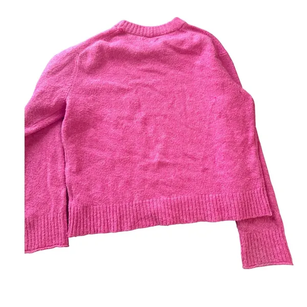 American Eagle Outfitters Pink Fuzzy Crew Neck Long Sleeve Sweater Women's XS‎ - Image 2