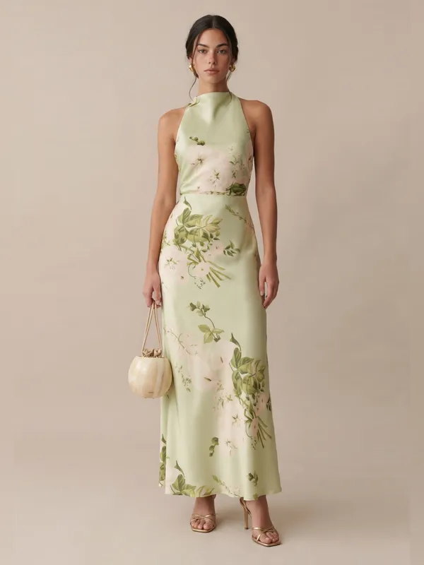 NWT o.p.t Roslyn Silk Dress size Small S Few Moda mint blossom green floral midi - Image 3