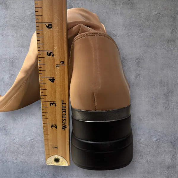 NEW Allegra K Over The Knee Boots Womens 8 Tan Wedge Chunky Heel Thigh‎ High - Image 11
