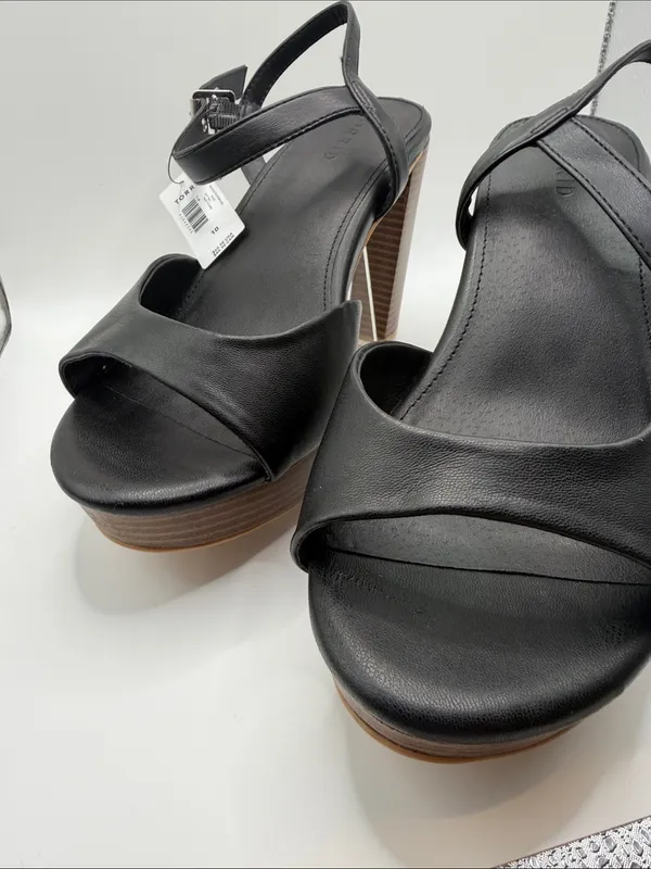 torrid Black Platform Slingback Heeled Sandals Adjustable Straps Size 10 - Image 3