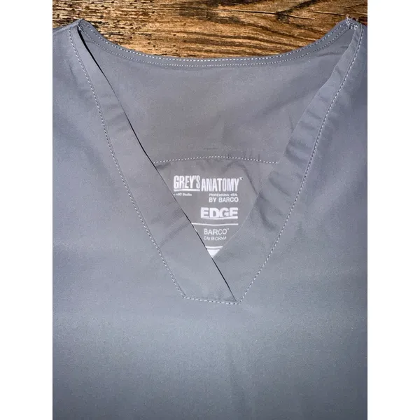 Grey's Anatomy Edge Women's V Neck Scrub Top Short‎ Sleeve Zip Pockets Size M - Image 6