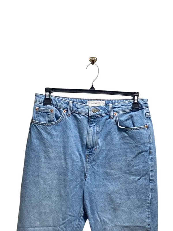 TopShop High Rise Straight Leg Mom Jeans Blue Size 32 Preppy Casual Minimalist - Image 6