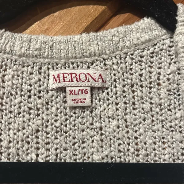 Merona off white chunky knit super long trench cardigan - Image 4