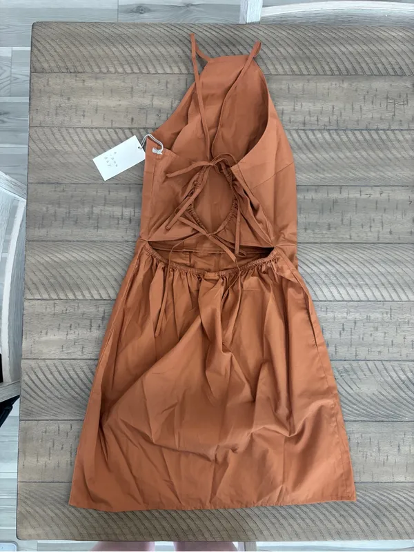 Universal Thread Rust Orange Halter Mini Dress - Image 4