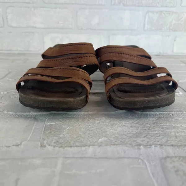 Teva Sandals Ysidro Slides Womens 8 Brown Slip On Wedge Cork Heel Casual 1015118 - Image 7