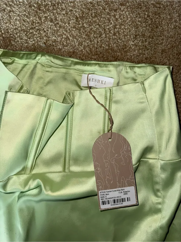 NWT Meshki Mint Green High-Waist Mini Skirt - Image 2