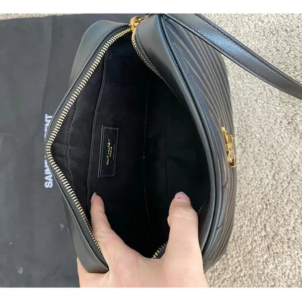 Saint Laurent Lou Camera Bag Black Quilted Leather Gold YSL - Image 4