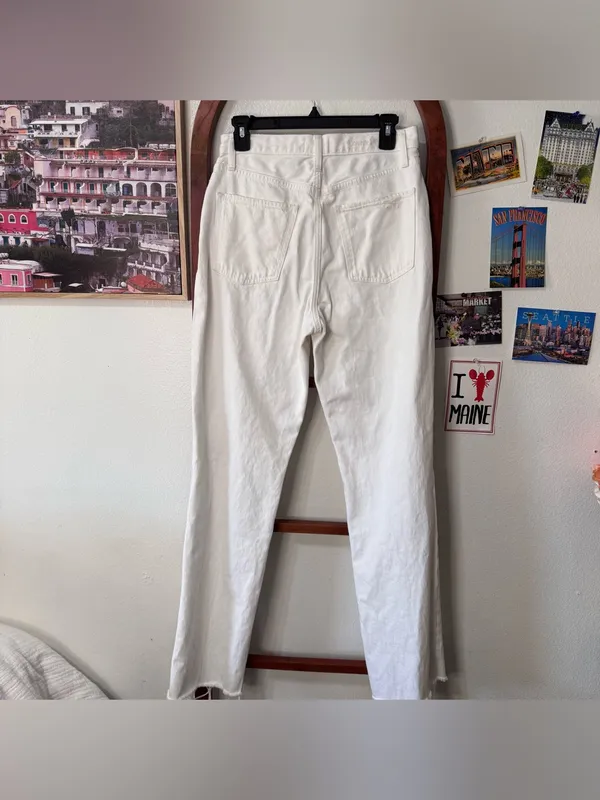 Favorite Daughter Otto High Rise Distressed Boyfriend Whistler White Jeans - Image 6
