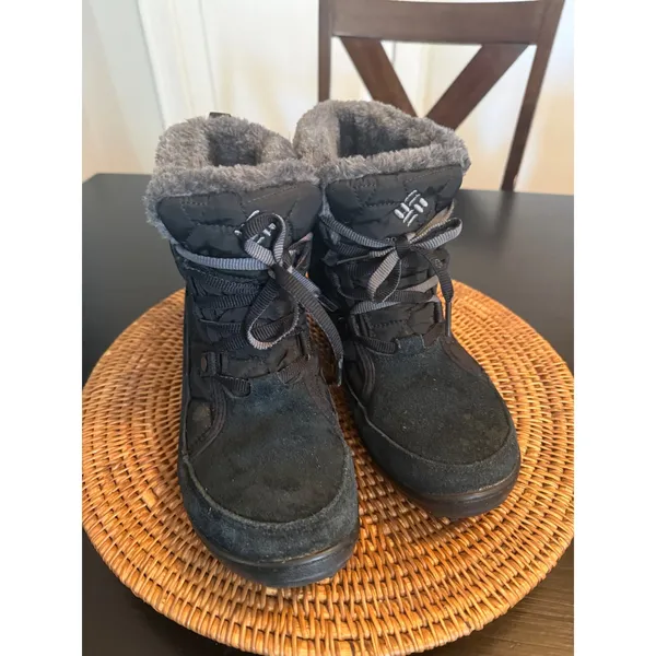 Columbia Minx Mid II‎ Omni-Heat Waterproof Winter Boots Black Suede 9.5 YL5251 - Image 9