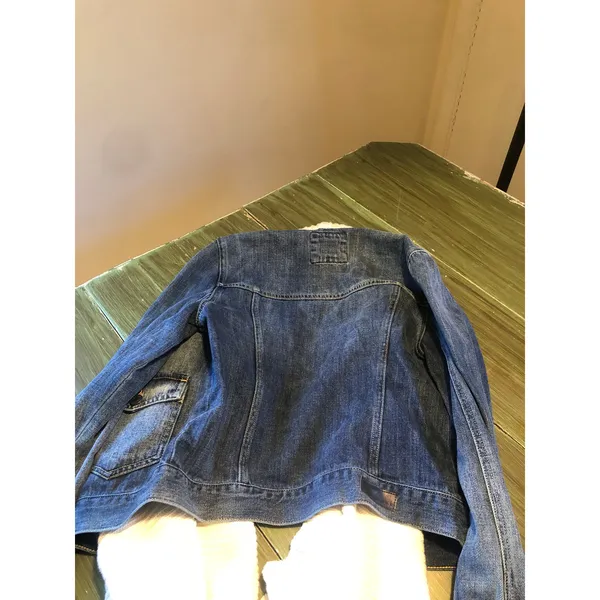 Abercrombie & Fitch EUC Women's Knit Lined Denim Jacket - Size Small - Image 7