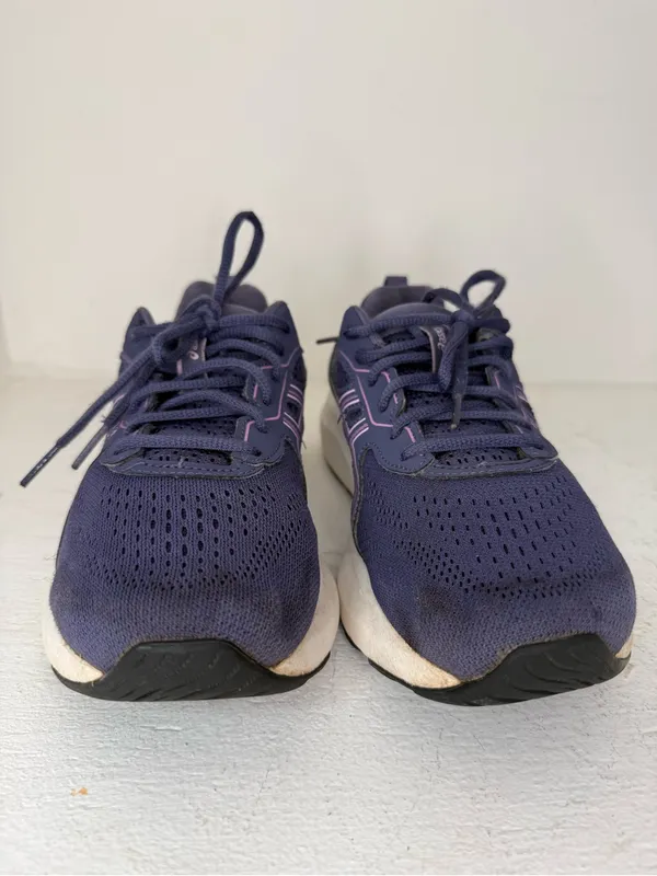 ASICS Women's Navy and Pink Athletic Running Shoes - Image 2