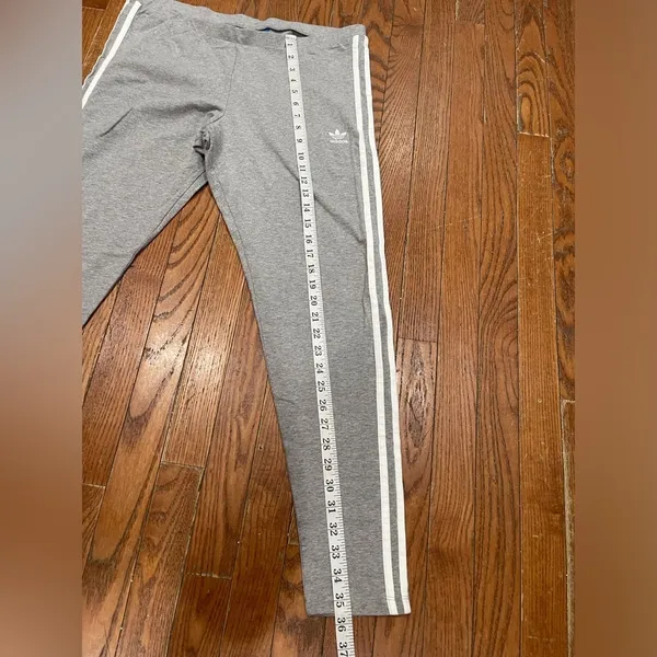Adidas Kids Gray Joggers with White Stripes - Image 3