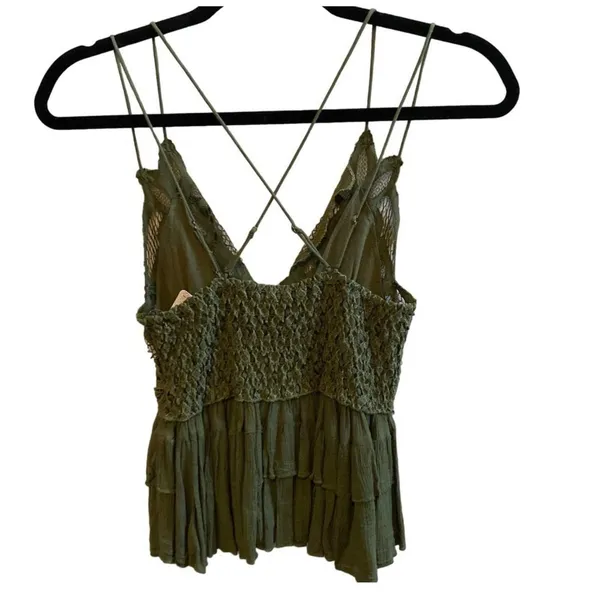 NEW Free People Women's Size Small Olive Green Adella Cami Top - Image 5