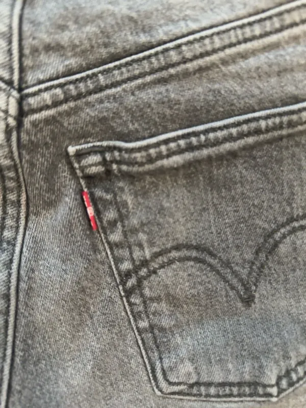 Levi’s 501 Original High Rise Cut Off Denim Shorts Gray Black Distressed Women’s - Image 4