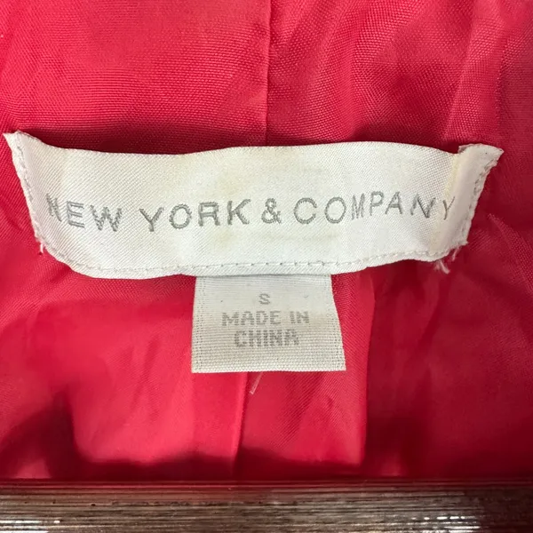 New York & Company Peacoat Women Small Pink Wool Blend Double Breasted Jacket - Image 2