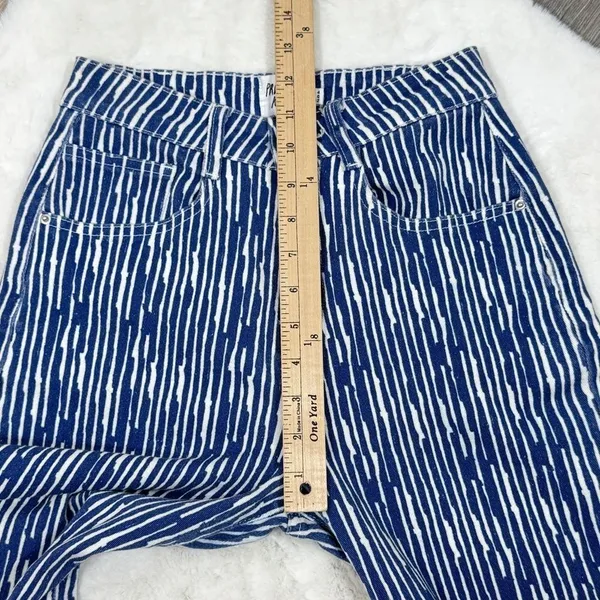 Princess Polly Danica Jeans Womens 0‎ Blue White Painted Stripe Crop Straight - Image 11