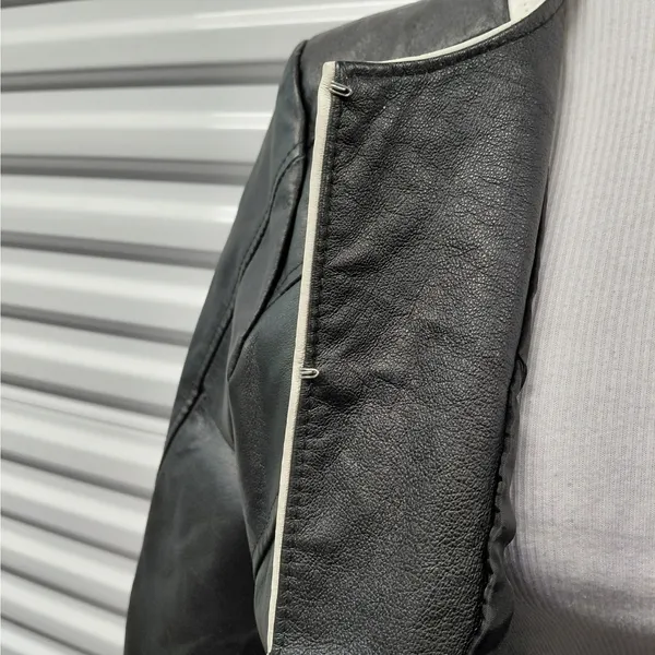 Vintage Spiegel Women's Leather Jacket Size 14 Black Classic Fall Moto Chic Y2K - Image 9
