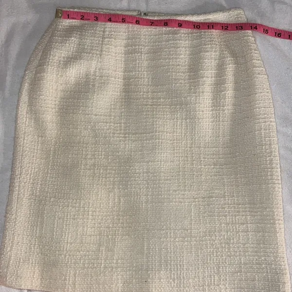 Vintage Ann Taylor Size 4 Wool Blend Cream Skirt - Image 11