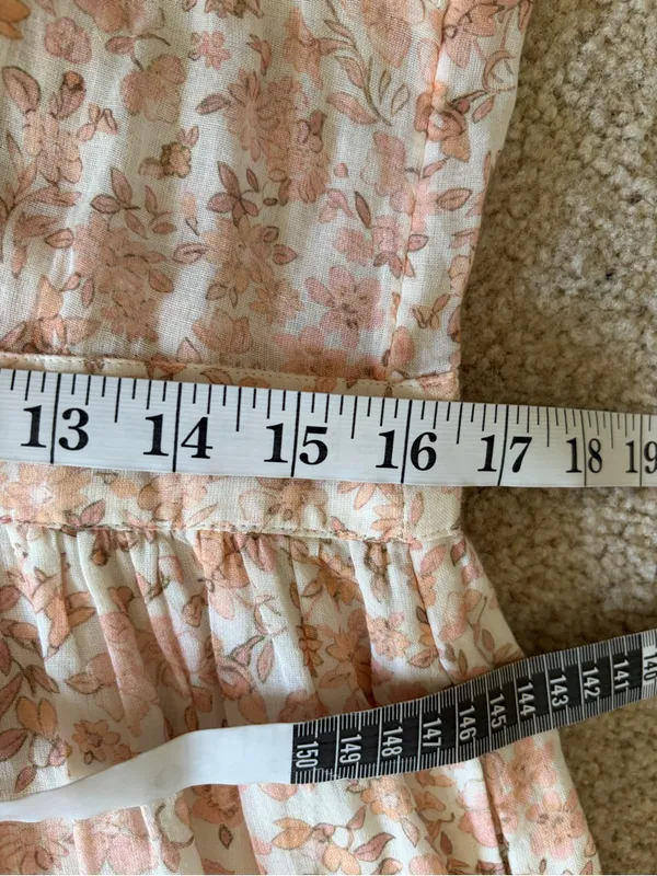 Loveshackfancy bohemian fairy girly Tove Sleeveless Floral Midi Dress size 10 - Image 14