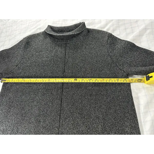 Zara Knit Women’s Gray Mock Neck Short Sleeve Sweater Top - Size L - Minimalist - Image 5