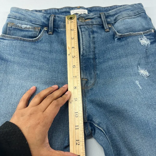 Good American Good Jeans Womens 6 Blue‎ Medium Wash Denim High Rise Distressed - Image 11