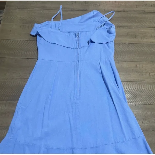 GB‎ Gianni Bini Blue Ruffle Mini Dress Fit and Flare Adjustable Straps Size M - Image 8