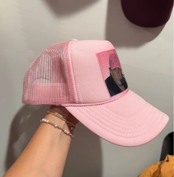 Pink Retro Trump Trucker Hat - Image 2