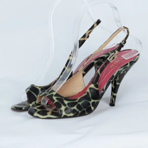 Kate Spade Womens Giraffe Print Slingback‎ Shoes Size 6 Peep Toe Professional - Image 4