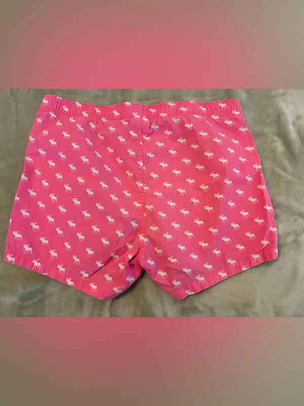 Women’s Abercrombie & Fitch Pink Moose Print Boxer Shorts Size Small - Image 3