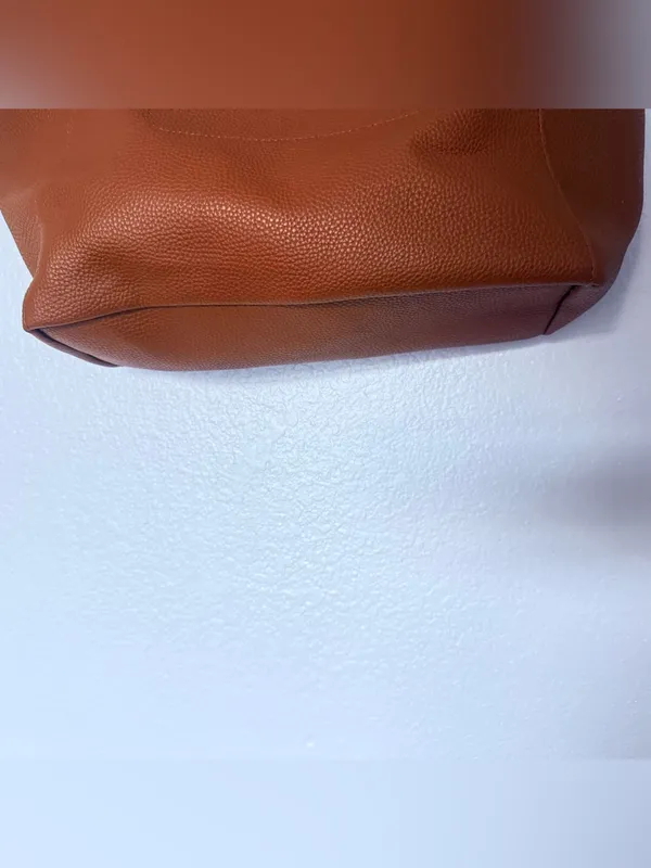 Tanger Brown Vegan Leather Shoulder Bag Tote - Image 4