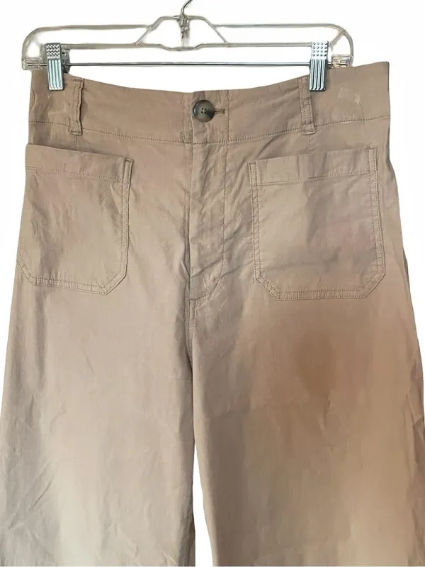 Maeve Anthropologie Colette High Rise Wide Leg Pants Beige Size 31 - Image 4