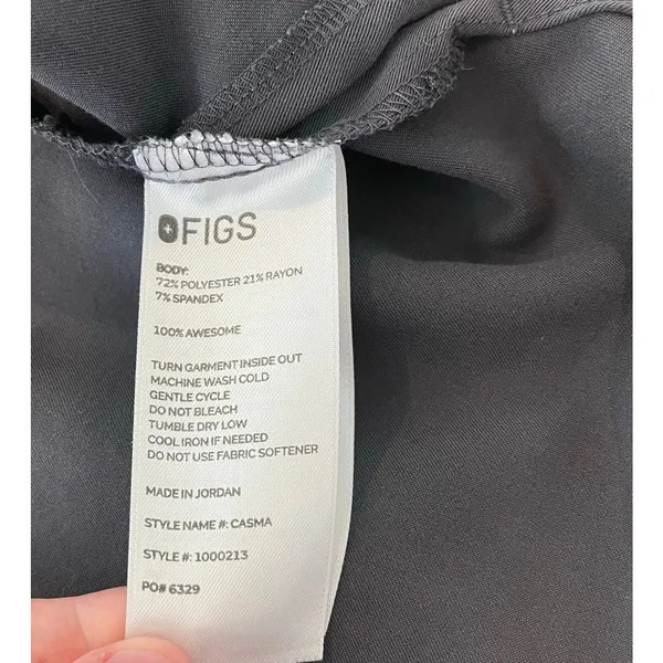 Figs Casma Three-Pocket Scrub‎ Top Charcoal Gray Size XXL - Image 5